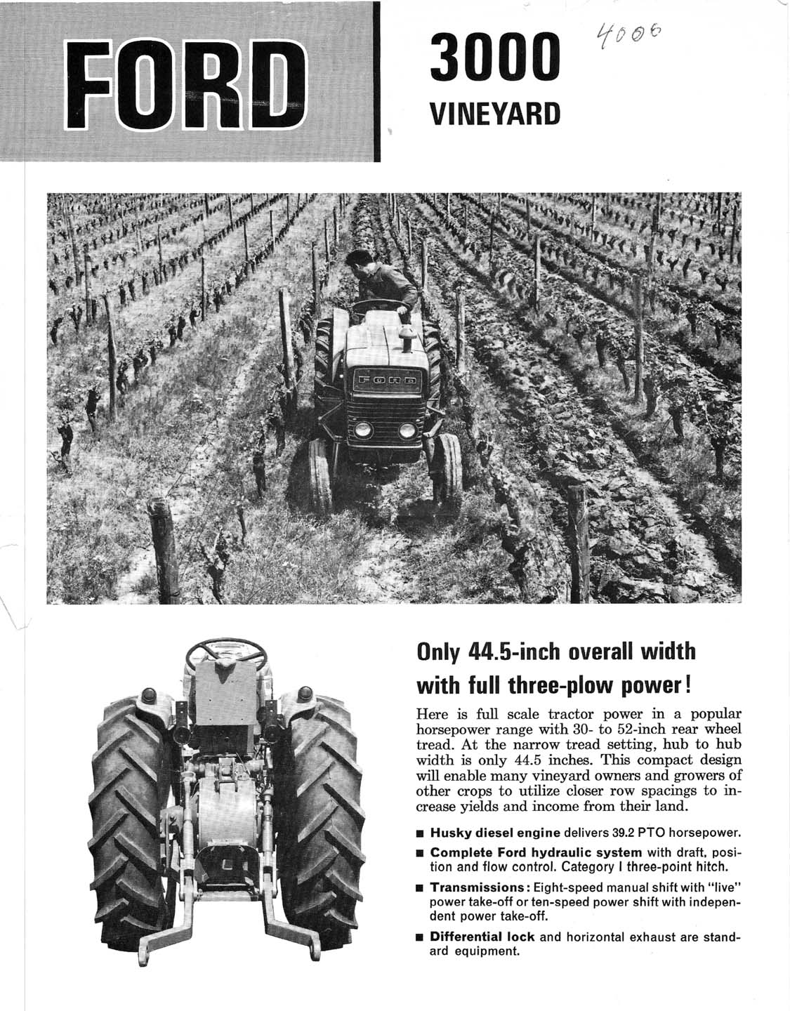 Ford 3000 Vineyard Dealer Ad Brochure